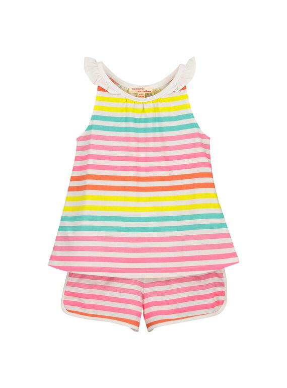 Conjunto de camiseta de tirantes y short para niña FAPLASETEX2 / 19S901P2ENS099