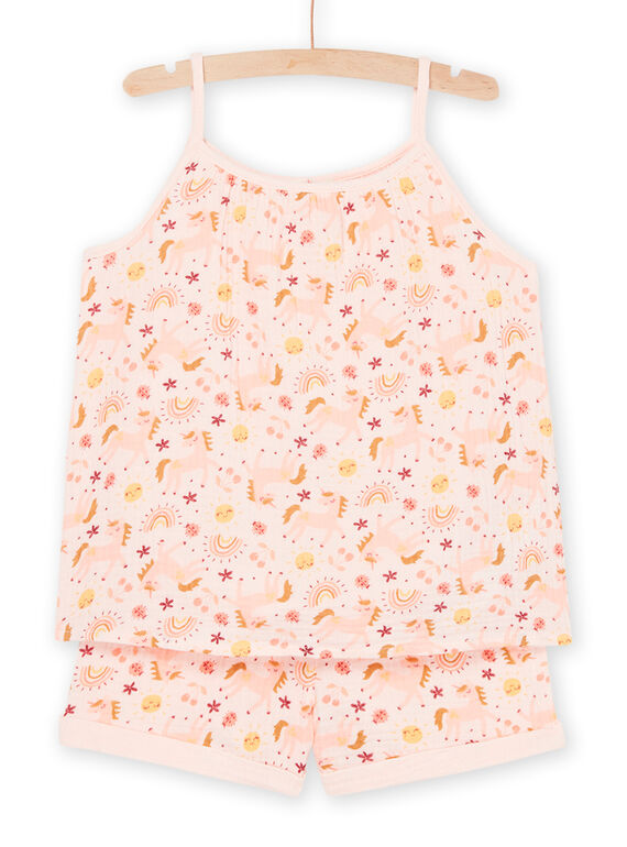 Pijama rosa empolvado con estampado de unicornios y fantasía REFAPYJGAZ / 23SH11H7PYJD327