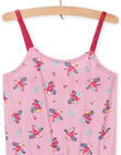 Mono con estampado de rayas y de pájaro de color rosa y fucsia para niña NAPLACOMB1 / 22S901K1CBL304