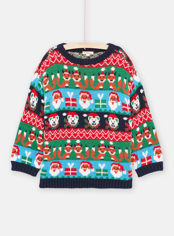 Jersey rojo vivo de Navidad de punto para niño SOWAYPUL1 / 23W902S2PULF518
