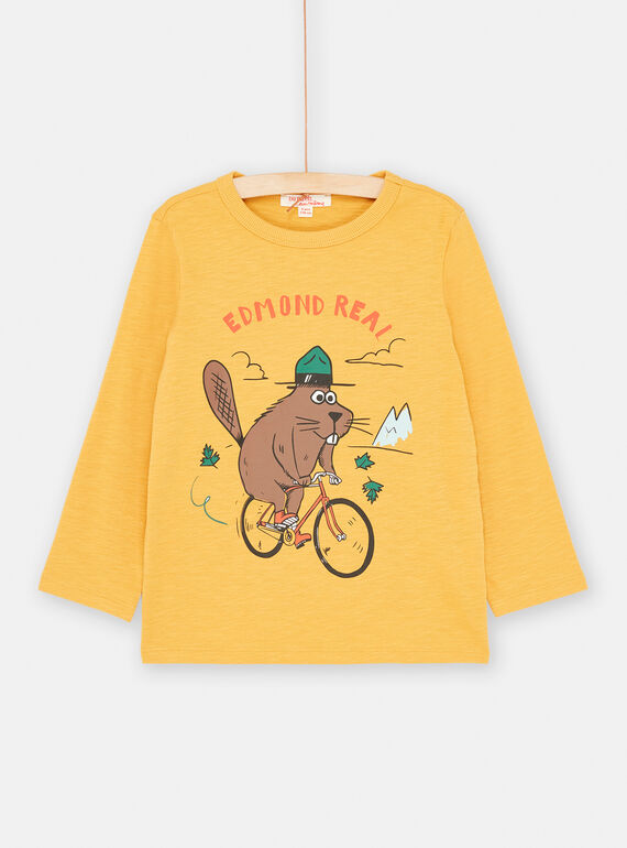 Camiseta topacio con estampado de castor en bicicleta para niño SOJOCOTEE1 / 23W902N1TMLB118