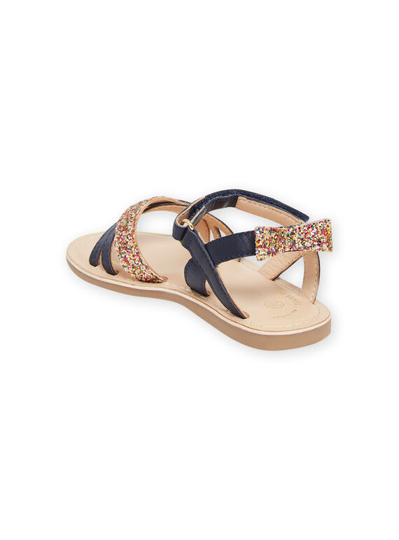 Sandalias de color azul marino con brillo para niña NASANDMARINE / 22KK3544D0E070
