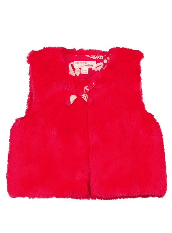 Cárdigan reversible de pelo artificial para niña recién nacida GINOCAR / 19WG09V1CARF521