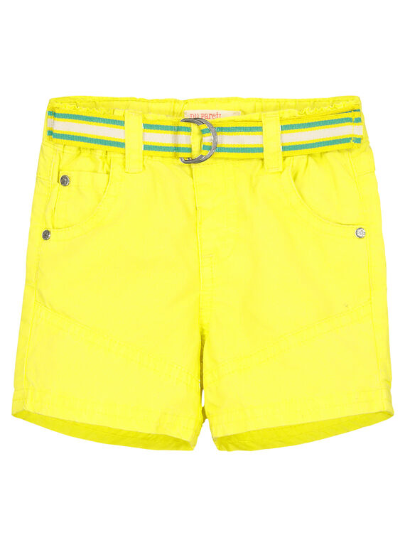 Bermudas de color amarillo para bebé niño FUCABER1 / 19SG10D1BER117