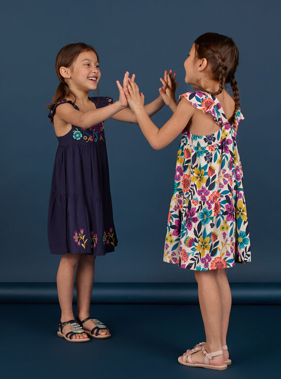 Vestido con estampado floral para niña LAMUMROB3 / 21S901Z1ROB009