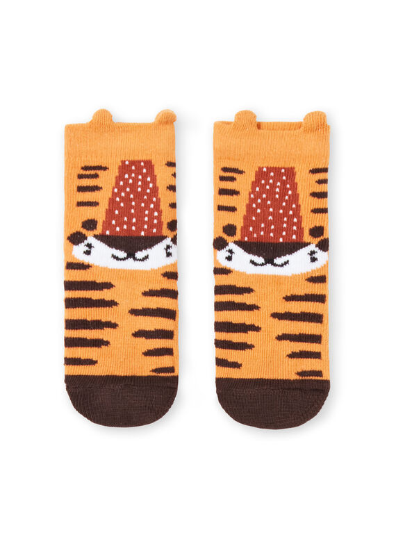 Calcetines mostaza con estampado de tigre para bebé niño LYUTERCHO1 / 21SI10V1SOQB106
