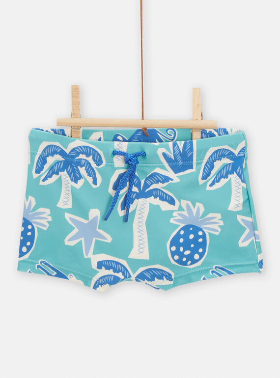 Bañador de color azul con estampado tropical para niño TYOMERSHOPALM / 24SI02G2MAI202