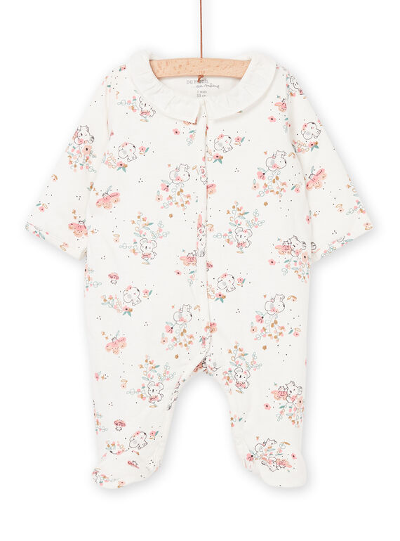 Pelele con estampado de koala y flor POU1GRE2 / 22WF0381GRE001