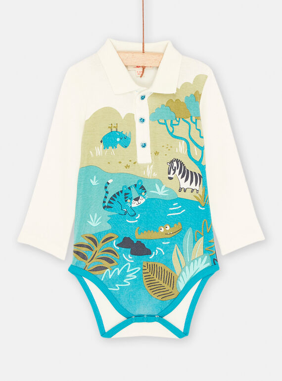 Body de lino con estampado de sabana para bebé niño SUDUBOD / 23WG10P1BODA016