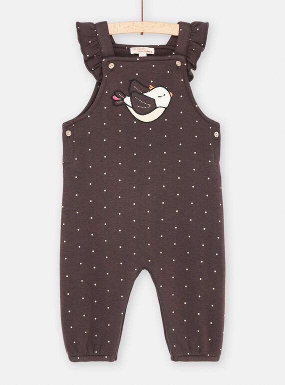 Mono de color marrón con estampado de lunares dorados para bebé niña SILOCOMB / 23WG09R1CBLJ905