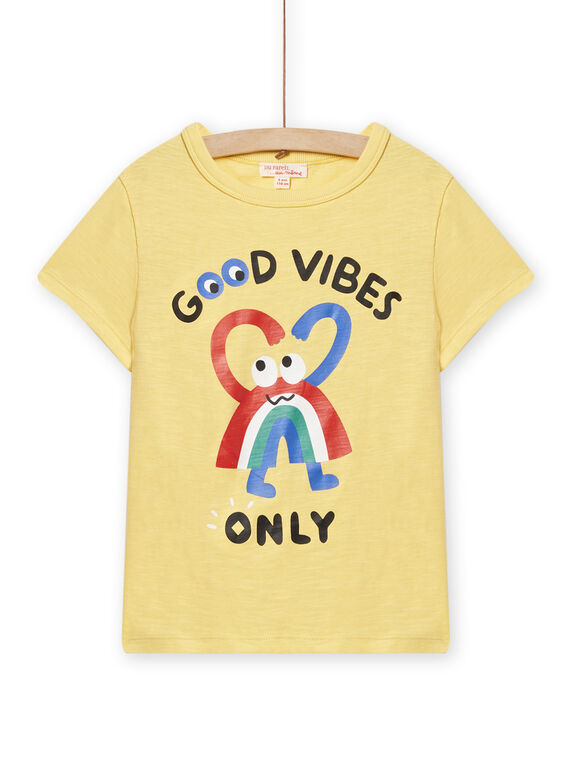 Camiseta de color vainilla con estampado de arcoíris fantasía para niño NOLUTI3 / 22S902P4TMC114