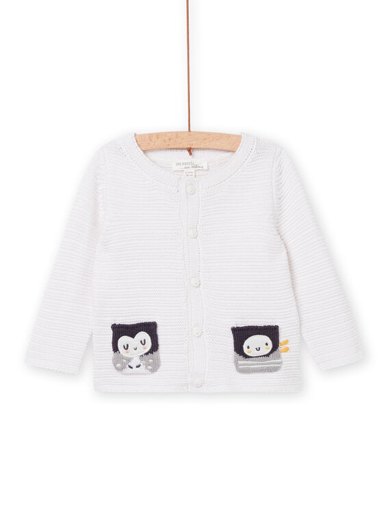 Cárdigan blanco para recién nacido unisex NOU1GIL / 22SF0541GIL000