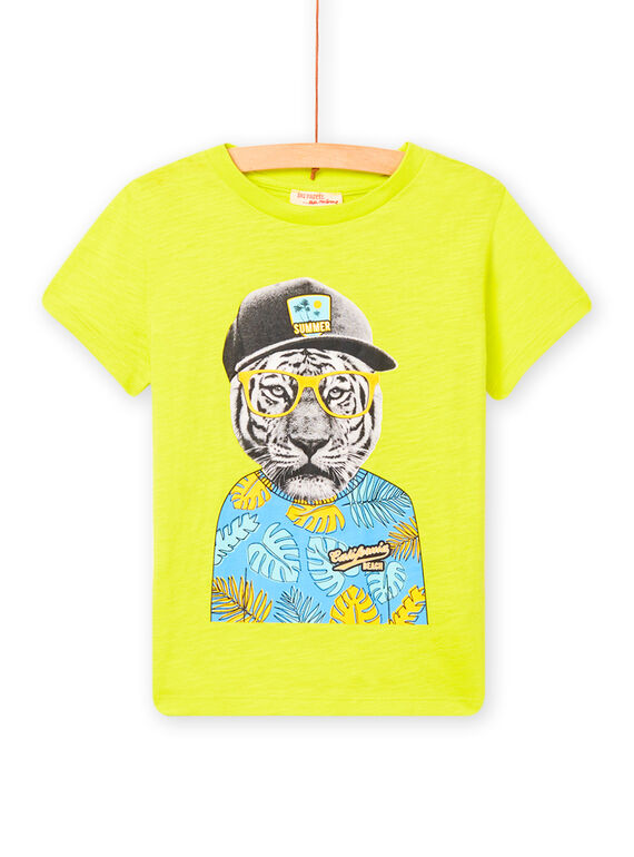 Camiseta amarilla con estampado de tigre para niño NOJOTI3 / 22S90271TMC117