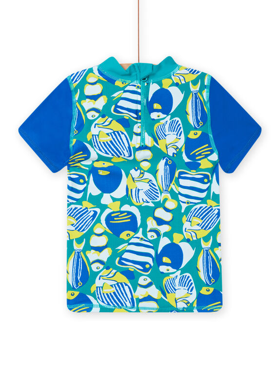 Camiseta con protección solar azul para niño NYOMERUVTIPOI / 22SI02L1TUVC242