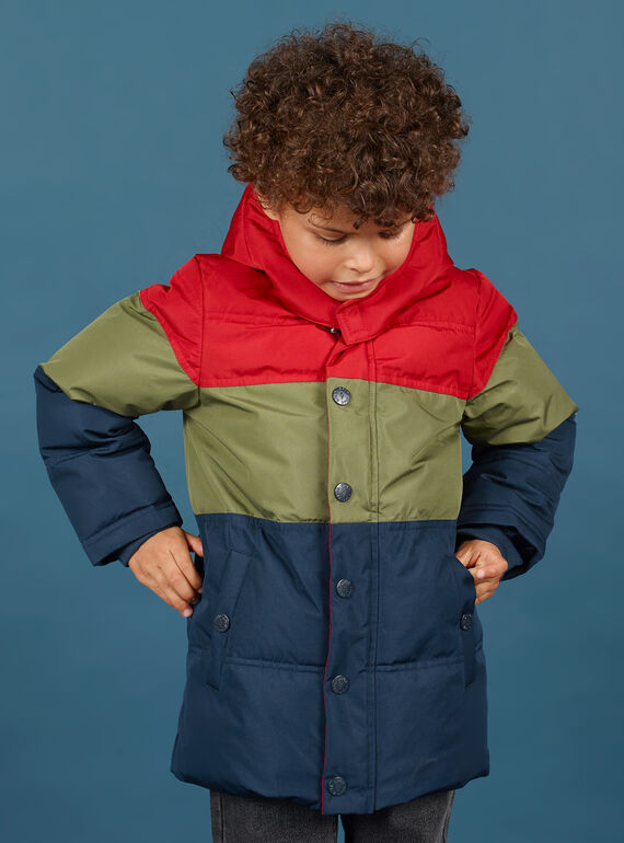 Anorak color block con capucha para niño MOGRODOU1 / 21W90251D3E505