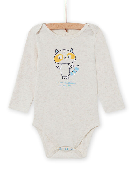 Body crudo con estampado de mapache para bebé niño MEGABODCOP / 21WH14C6BDL006