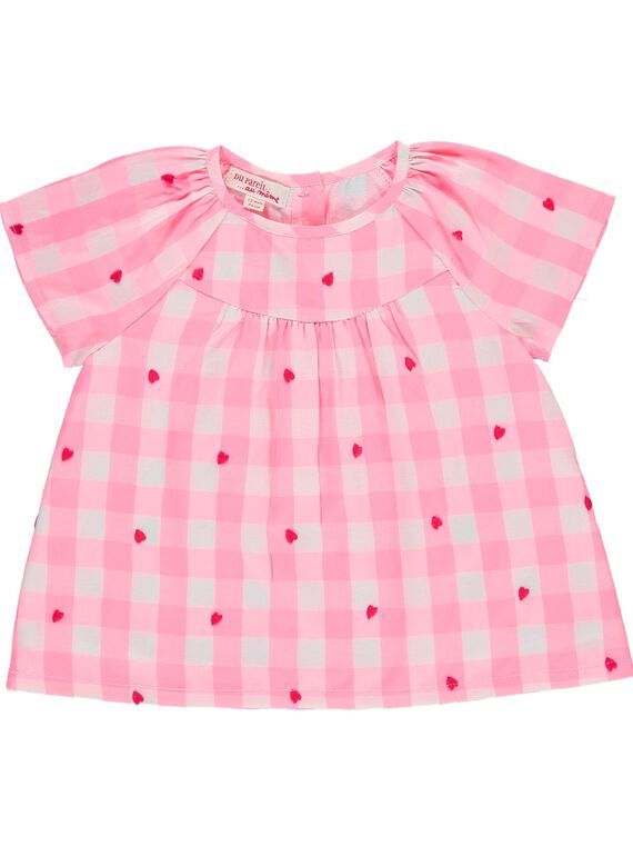 Baby girls' checked smock CIHOCHEM / 18SG09E1CHE099