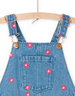 Peto vaquero de color azul con bordado floral RAMAGSAC / 23S901T1SACP272