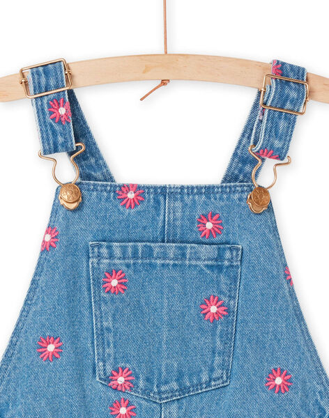 Peto vaquero de color azul con bordado floral RAMAGSAC / 23S901T1SACP272