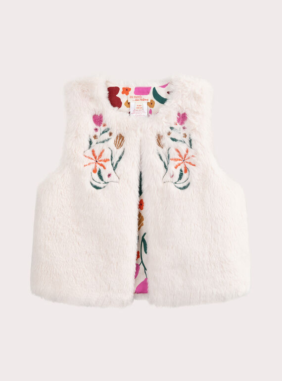 Chaqueta reversible sin mangas en color crudo para niña VAKOCAR2 / 24W90132CAR114