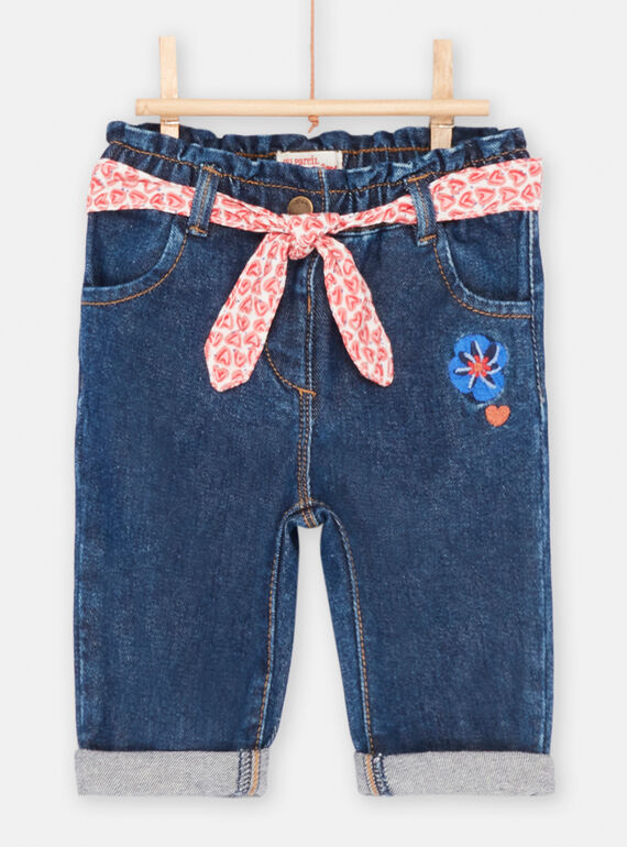 Vaquero azul con cinturón para bebé niña SIFORJEAN / 23WG09K1JEAK005