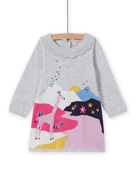 Vestido de punto con estampado de fantasía para bebé niña MIPLAROB2 / 21WG09O2ROBJ920