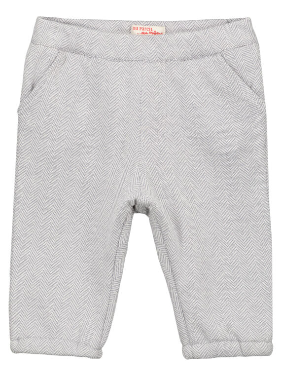 Pantalón de jacquard de color gris para bebé niño GUBLAPAN2 / 19WG10S2PAN001