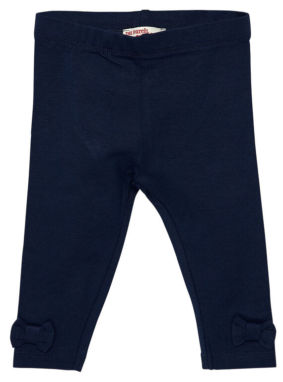 Leggings de color azul marino con lazos pequeños para bebé niña JYIESLEG1 / 20SI0962D26070