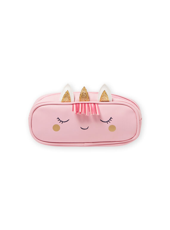 Neceser de color rosa con estampado de unicornio para niña MYACLATROUS / 21WI01G1TRO321