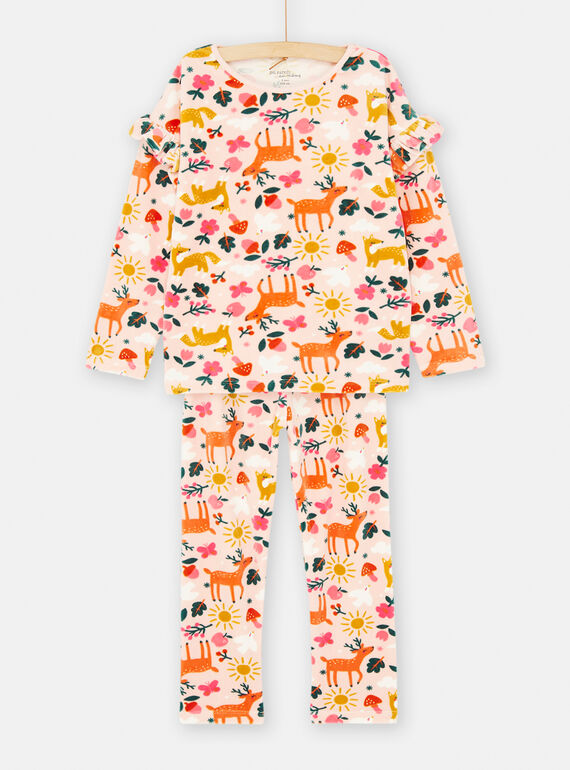 Pijama rosa y naranja con estampado animal SEFAPYJSUN / 23WH1153PYJD329