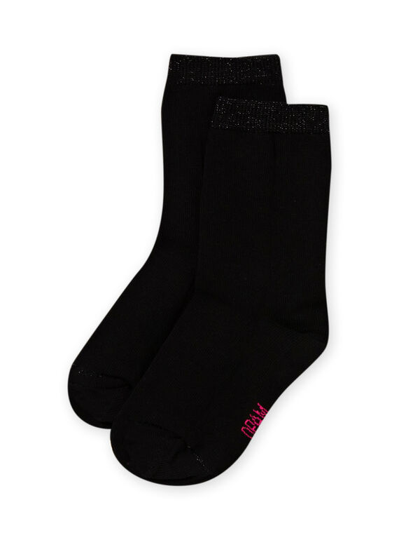 Calcetines medios altos de color negro para niña MYAESCHO4 / 21WI01E1SOQ090