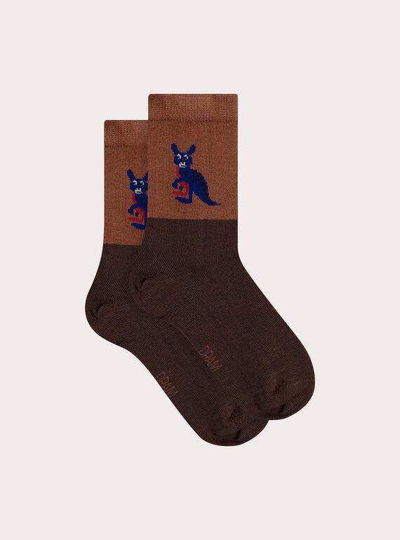 Calcetines bicolor con motivo de canguro para niño  XYOJOCHOC2 / 25WI02E4SOQI814