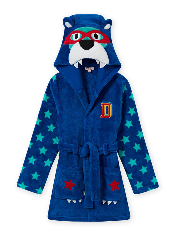 Bata azul con estampado de oso para niño MEGOROBOURS / 21WH1281RDC702