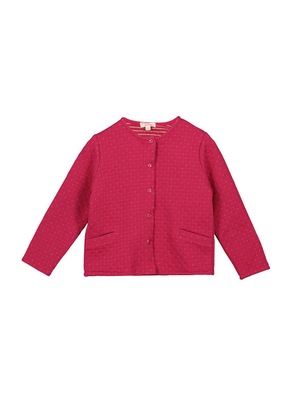 Cárdigan acolchado de color rosa para niña FAJOCAR2 / 19S901Y2D3C304