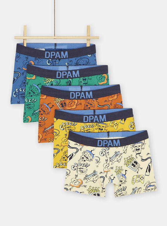 Pack de 5 bóxers multicolor con estampado de fantasía para niño SEGOBOXSEM2 / 23WH1268BOX408