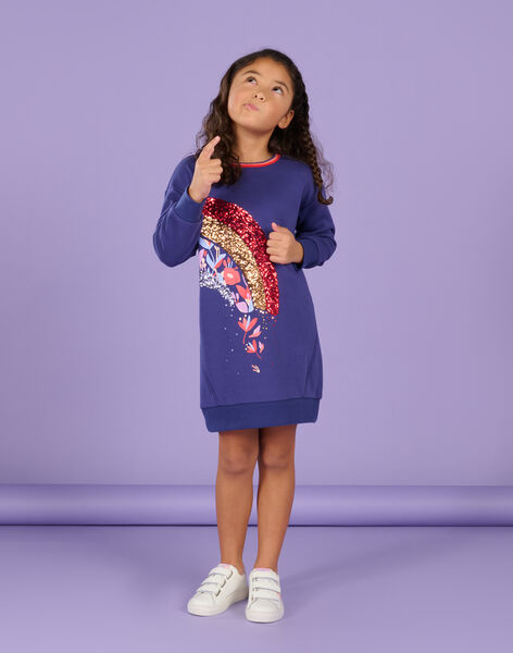 Vestido sudadera con estampado de arcoíris de lentejuelas RAPUROB2 / 23S901L2ROB703