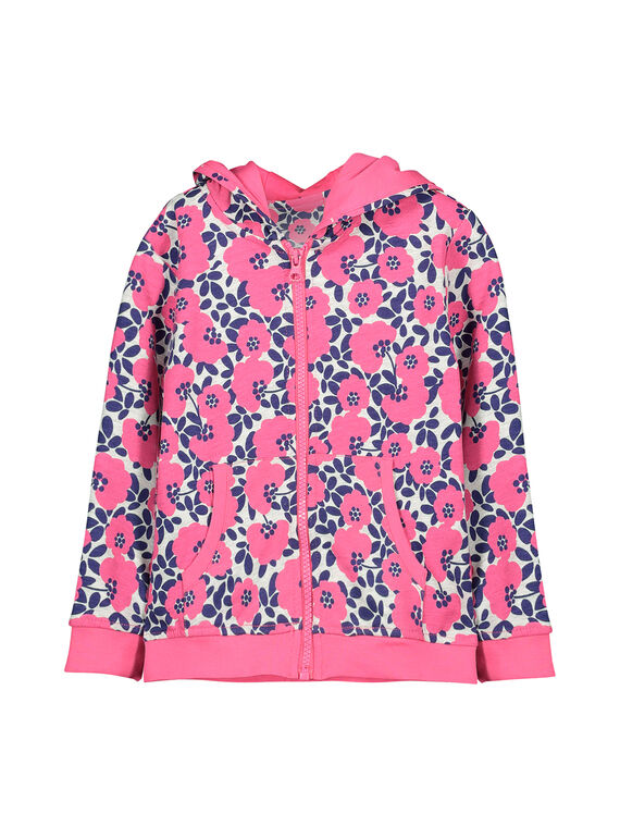 Sudadera con capucha y cremallera para niña FAJOHOJOG3 / 19S901Y3D33099