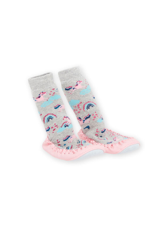 Calcetines zapatilla con estampado de unicornios y arcoíris PACHO7CORN / 22XK3542D08943