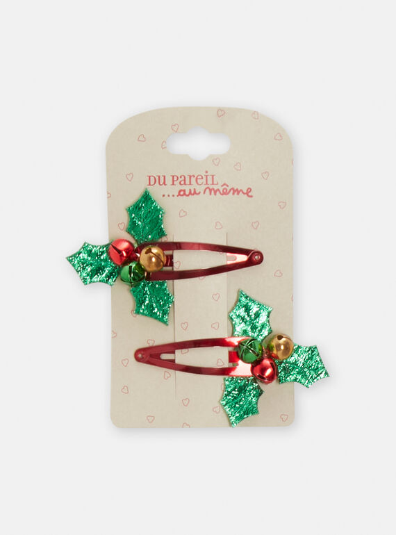 Pack de 2 horquillas de Navidad rojas y verdes para niña SYAJOCLIP8 / 23WI01S3BRTF529