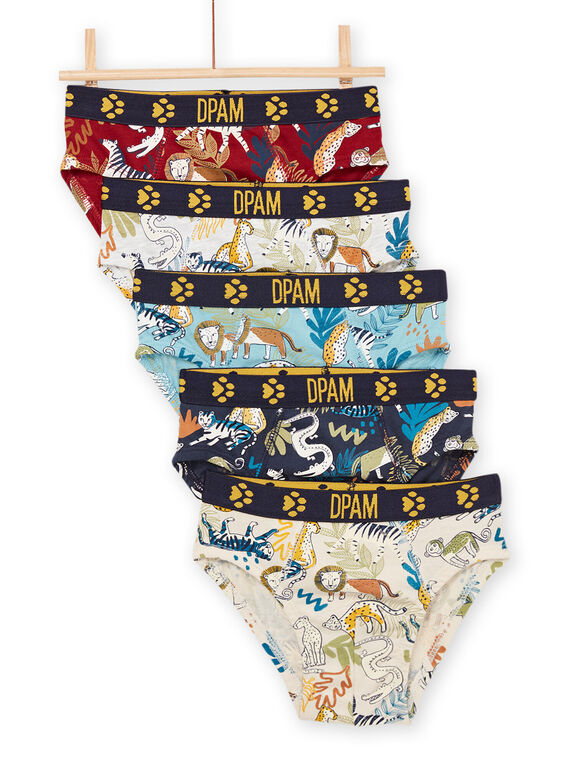 Pack de 5 slips con estampado de animales PEGOSLISEM / 22WH1242D5L622