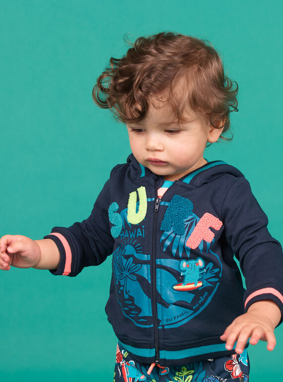 Cárdigan de color azul marino para bebé niño LUBONGIL / 21SG10W1GIL717