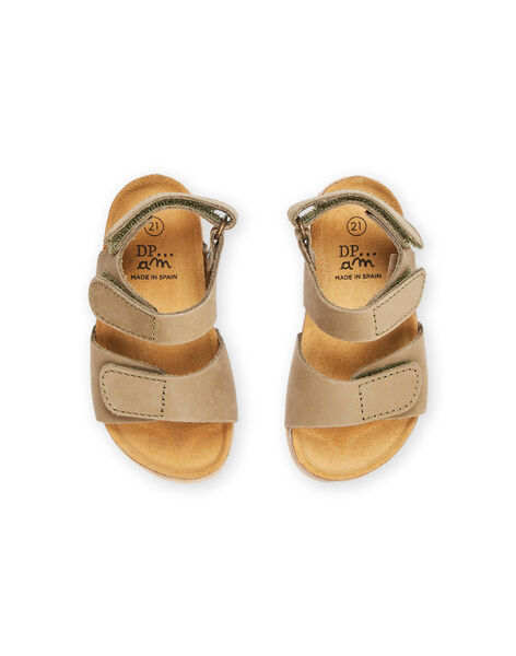 Sandalias de piel de color caqui RUNUKAKI / 23KK3861SLB604