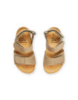 Sandalias de piel de color caqui RUNUKAKI / 23KK3861SLB604