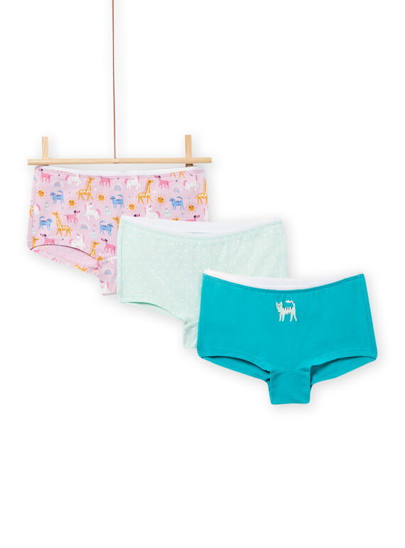 Pack de 3 shortis a juego con estampado de animales para niña NEFAHOTDOG / 22SH11I2SHY320