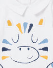 Body blanco con cuello con dibujo de cebra para bebé niño NUSOBOD / 22SG10Q1BOD000