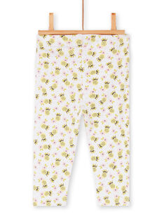 Leggings de color blanco, amarillo y rosa, para bebé niña LYIBALEG / 21SI09O1CAL000