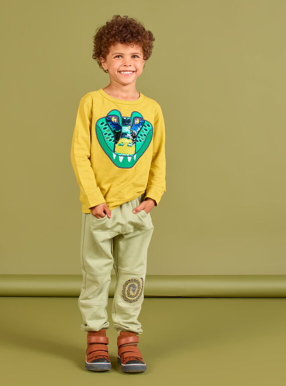 Pantalón de chándal caqui para niño MOKAJOG1 / 21W902I1JGB612