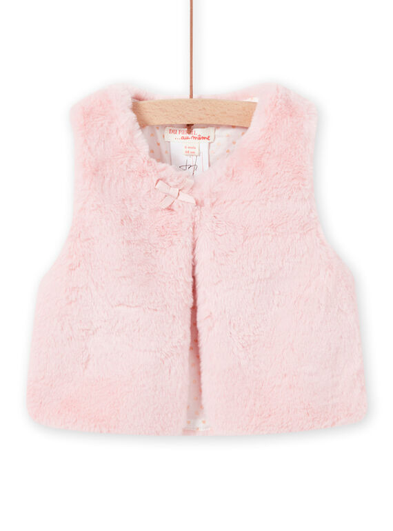 Chaleco rosa de pelo artificial para bebé niña MINOCAR / 21WG09Q1CARD329