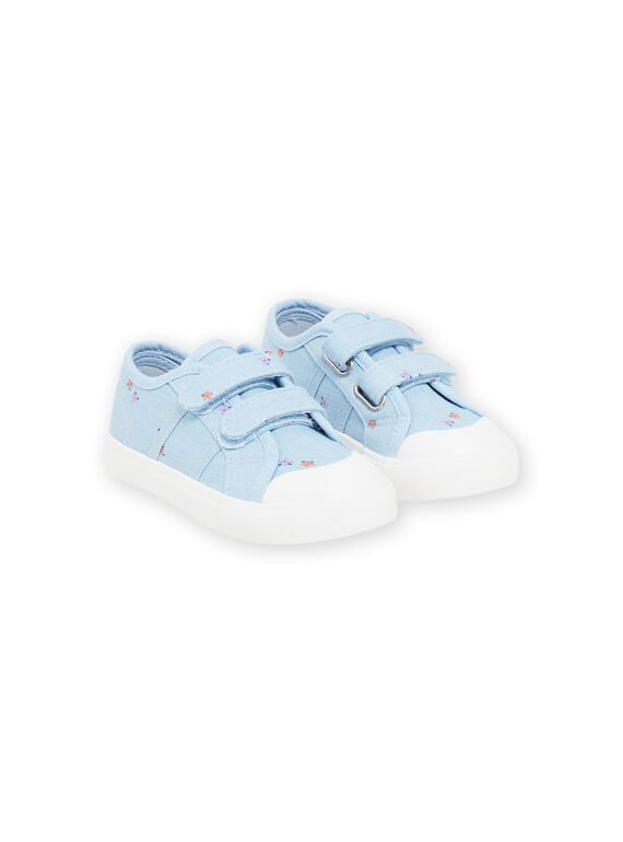 Zapatillas de tela azul con estampado floral RITOILDENIM / 23KK3771D16C201