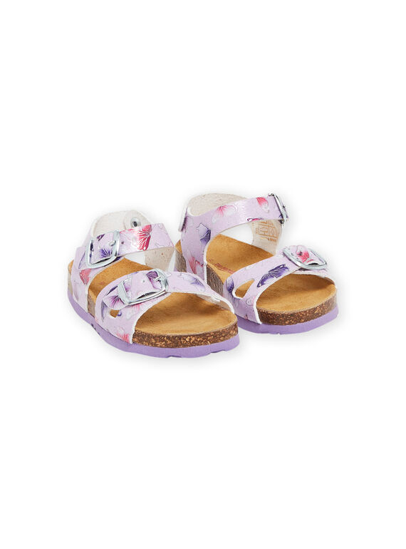 Sandalias de piel de color malva con estampado de mariposas RINUPAPIL / 23KK3761SLB328